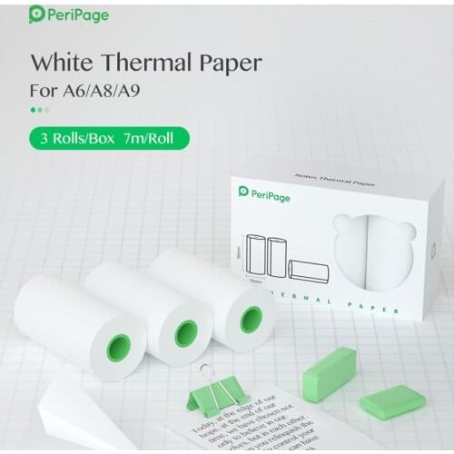 PeriPage 56x30mm 10 Years Thermal Paper Note Recording Paper for Thermal Pocket Mini Printer A6 A8 Papier Imprimante Thermique
