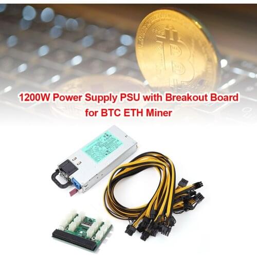 CHIPAL Power Module Breakout Board + 6Pin Male to (6+2)8Pin Male Power Supply Cables Adapter Kits for HP GPU Mining Miner