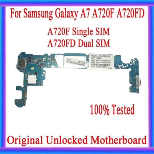 Full Tested Unlocked Replacement Motherboard Mainboard Logic Board For Samsung Galaxy A7 A720FD Motherboard With Android System