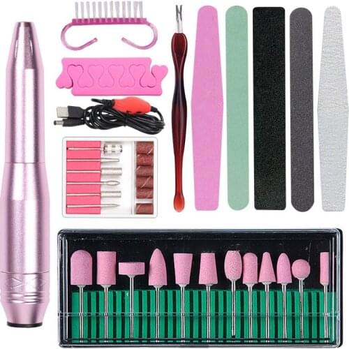 Professional Electric Nail Drill Art Sanding File Manicure Machine Gel Polish Remover Bits Nail File Nail Art Tools Kit