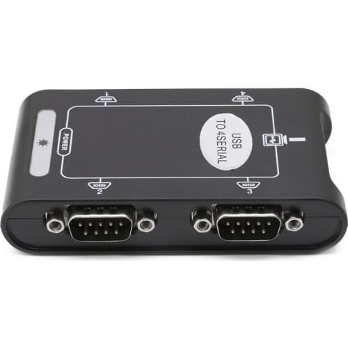 9pin RS232 USB 2.0 to 4 Port Serial DB9 COM Controller Connectors Adapter Hub
