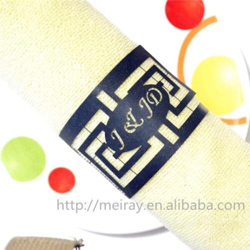 Hot sale presonalized wedding decoration napkin rings, decorative pearl paper napkin rings for weddings, napkin holders