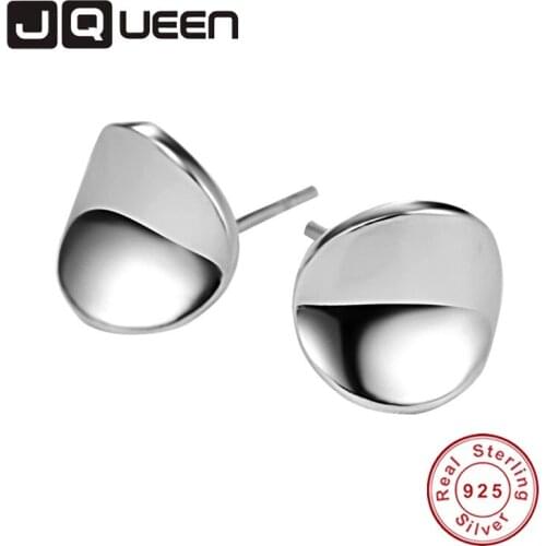 925 Sterling Silver Fine Jewelry New Design Curved Circle Earrings Fashion Jewelry Womens Accessories Ear Studs Set