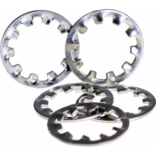 200PCS M10 Bolt Base 10mm A2 Stainless Steel Internal Toothed Shakeproof Washers Tooth Lock Shake Proof Washer