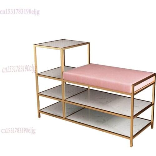 Light Luxury Footstool Entry Net Red Shoe Change Bench Home Door Wear Shoe Stool Soft Bag Entrance Seatable Shoe Cabinet Shoe Ra