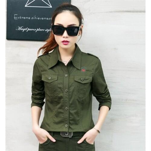 Outdoor Lapel Long Sleeve Military Shirts Women Breathable Fashion Casual Tactical T-shirt Travel Trekking Hiking Sports T-shirt