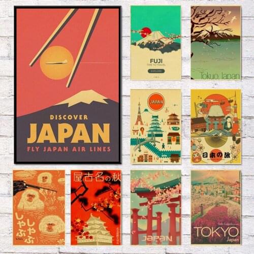 Japan Tokyo Travel Poster Art Canvas Painting Vintage Posters and Print Wall Art Fashion Pictue Gift for Living Room Decoration