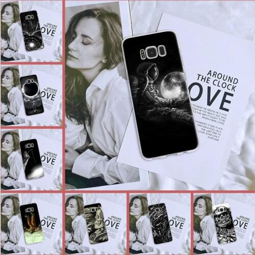 Back Cover For Samsung Galaxy Note 9 8 5 4 Space Skull Astronaut Soft Silicone Phone Case For Samsung S8 S9 Plus S5 S6 S7 Edge