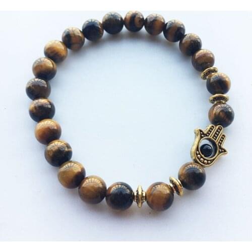 Women Men Popular Jewelry Beaded Bracelet Hand of Fatima And Attractive Beads Bring Happiness To You Provide Dropshipping