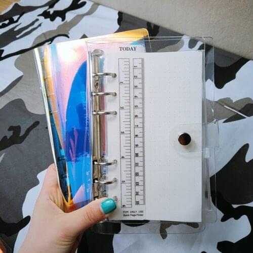 1PCS Laser Transparent Notebook Planner Organizer Paper Planner Inner Page Ring Binder Diary Journal Notebook