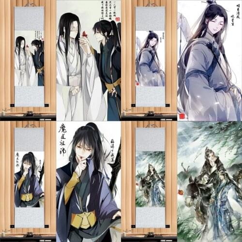 35cm*100cm Grandmaster of Demonic Cultivation Wei Wuxian Poster Scroll Picture Cosplay Prop Wall Decor for Women Men Gift 1pcs