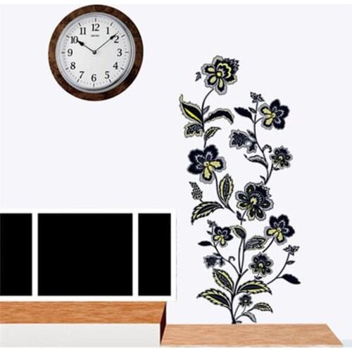 Black flower 3D wall sticker living room bedroom wall decoration art mural home decoration accessories
