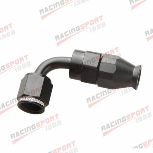 AN4 4AN 90 Degree Reusable Swivel PTFE Hose End Fitting Aluminum Black