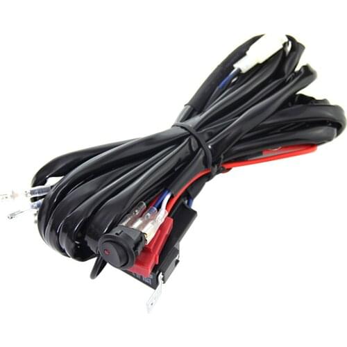 Automotive LED Light Bar Switch Wire Harness Kit 2 Leads IP67 Waterproof Relay Blade Fuse Automotive Universal Accessories