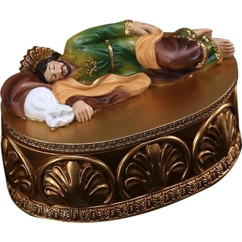 Christ Birth Of Jesus Ornament Resin Catholic Miniatures Figurines Decor Jewelry Box Nativity Scene Ornament Gift Box