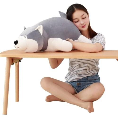 75cm Sleeping Animal Shaped Long Plush Pillow Soft Stuffed Animals Plush Cushion and Blanket Two in One Home Deco
