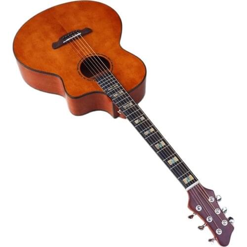 High gloss solid wood spruce top 41 inch acoustic guitar cutway 6 string folk guitar