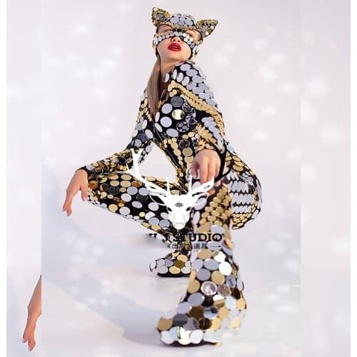 Gogo mirror costume Bar performance costume commercial performance stage dance wear party girl clothing