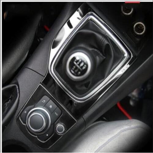 Interior For Mazda 3 AXELA 2014 2015 2016 Chrome Gear Panel Frame Cover Frame Trim / For left-handle drive model