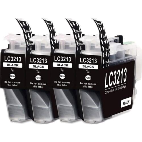 Cartucho de tinta compatible 4BK LC3213 para Brother DCP-J572DW / J772DW / J774DW, MFC-J491DW / J497DW / J890DW / J895DW