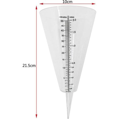 Conical Rain Meter Gauge Plastic Transparent Measuring Cup for Outdoor Garden 50 Millimetre WXV Sale