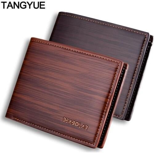 Leather Mini Purse for Men Wallets Slim Mens Wallet Male Small Short Design Bag Thin Luxury Brand Card Coin portomonee heren