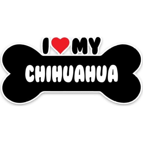 Creativity Stickers I Heart My Shih or I Heart My Chihuahua Tzu Dog Bone PVC Car Bumper Window Vinyl Decals