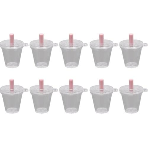Hot 10Pcs Mini Frappuccino Cup Coffee Cup Dollhouse Miniature Simulation Plastic Cake Ice Cream Cups Keychain Jewelry Making