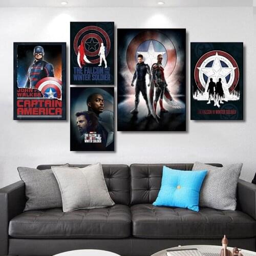 Marvel Movie The Falcon and the Winter Soldier Canvas Painting Superheros Posters and Print Wall Art Pictures for Home Decor
