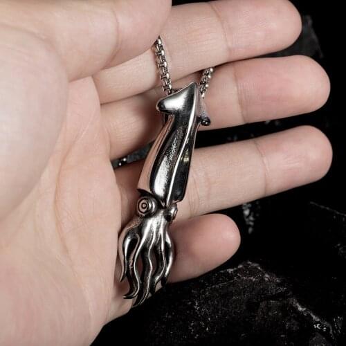 FATE LOVE Fashion Punk Jewelry Male Men Statement Animal Necklaces Pendants Stainless Steel Box Chain Party Gift