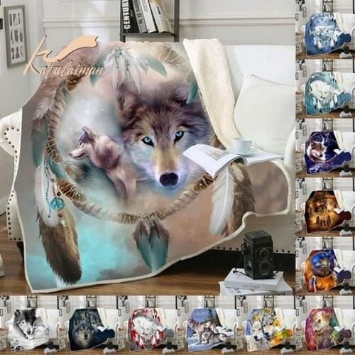 Soft Blankets Wolf Dream Catcher Blanket Kids Adults Flannel Warm Blankets for Beds blankets and throws Home Decoration