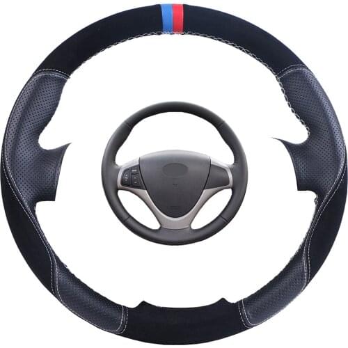 Custom Car Steering Wheel Cover For Hyundai i30 2009 2010 2011 Elantra Touring 2010 2011 2012 Suede Leather Auto Steering Braid