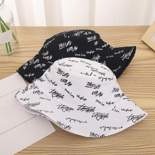 2021 New Summer Bucket Hats Unisex Women mens Panama Hat double-sided Wear Fishing Hat Fisherman Cap For Boys Girls