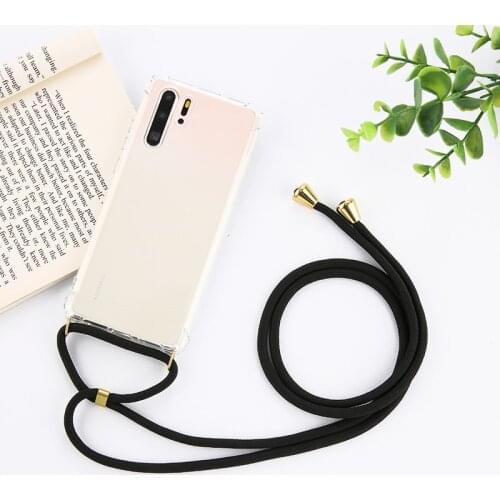 Transparent Phone Case For Huawei Honor P20 P30 P40 Mate 20 X 30 Nova 5i 5Z 5T 6 SE Lite Pro 2019 With Lanyard Neck Strap Case