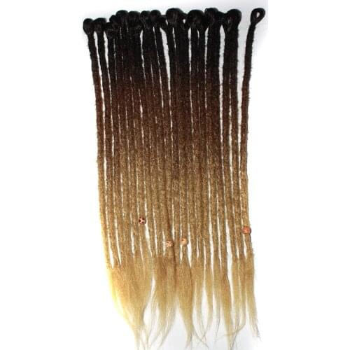 Qp Hair 10strands dreadlocks Synthetic Hair Hand Made Crochet Braids 1 Packs Ombre Braiding Hair Extension