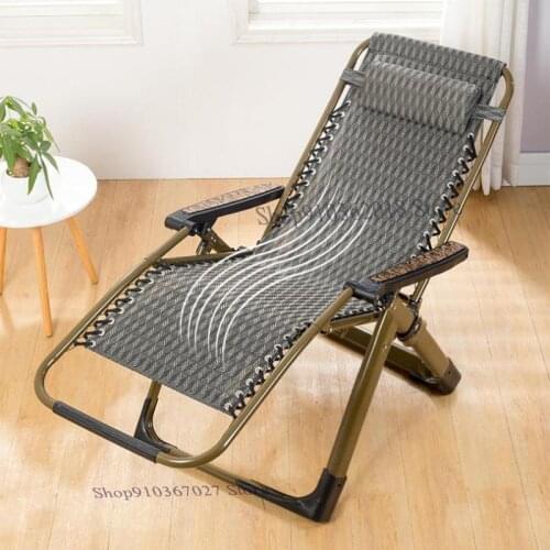 Reclining Chair Folding Lunch Chair Sleeping Chair Office Beach Chair Adult Leisure Armchair Summer Elderly Family Carefree Cane