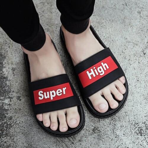 Men Shoes Slides One Line Slippers Youth Trend Home Breathable Casual Slippers