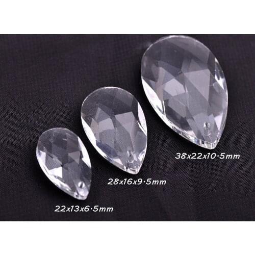Teardrop Prism Faceted Crystal Glass Loose Crafts Pendant Beads For Jewelry Making DIY Curtain Chandelier