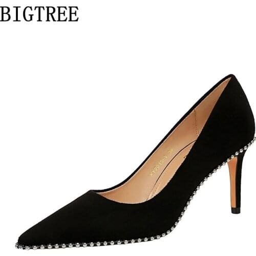 Bigtree Brand Shoes For Women 2021 Pumps Designer Hight Heels Women Shoes High Heel Bridal Shoes Black Heels Tacones Chaussures