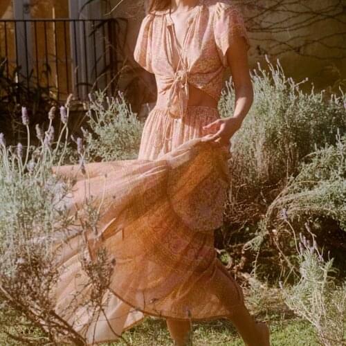 Happie Queens Vintage women floral peacock printed High Elastic Waist beach Bohemian skirt ladies Maxi A-Line Boho skirt