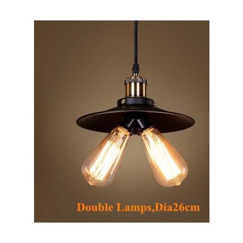 Modern creative iron pendant lights industrial hang lamp lustres de sala E27 LED double lamps for porch&bar&dining room CYDD009D
