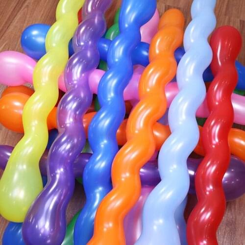 10Pcs/lot Screw Twisted Latex Balloon Spiral Thickening Long Balloon Bar KTV Party Supplies Strip Shape Balloon Inflatable Toys