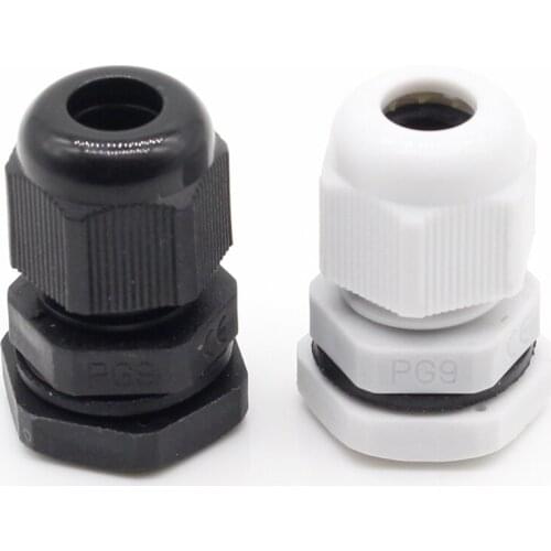 10pcs High Quality IP68 PG9 4-8MM Waterproof Nylon Cable Gland Waterproof Gasket Plastic Waterproof Connector