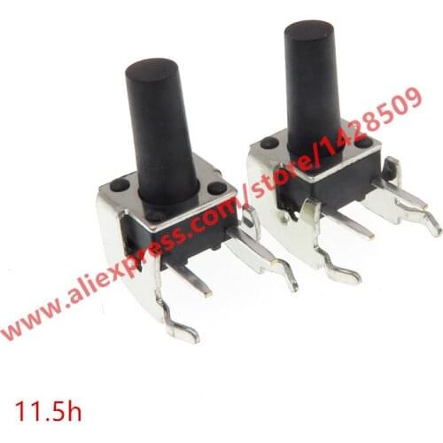 100Pcs 6*6*11.5MM With bracket Side 2Pin Touch switch 6x6x11.5 Micro button switch