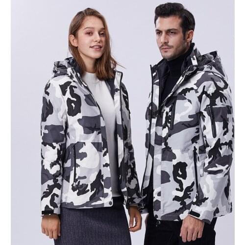 10XL Removable Liner Charge Clothes Waterproof Polyester Fabric Outdoor Hiking Camping Climbing Travel Three In One Couple Coat