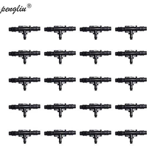 20pcs-pack Garden irrigation tee barbed connector 9/12 pipe change to 4/7 pipe barbed connector Micro irrigation system IT132