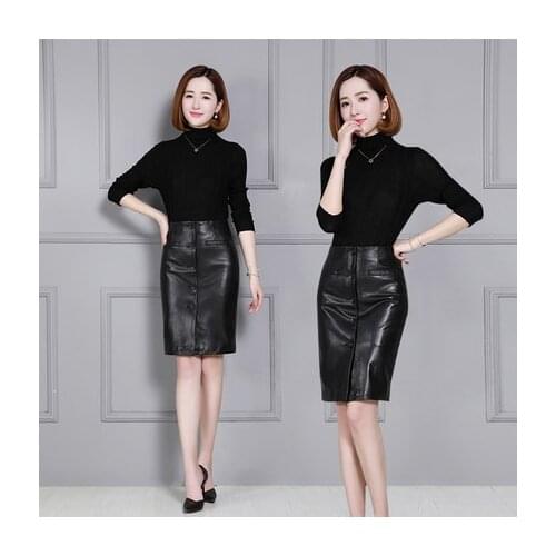 2018 New Fashion Genuine Sheep Leather Skirt K45