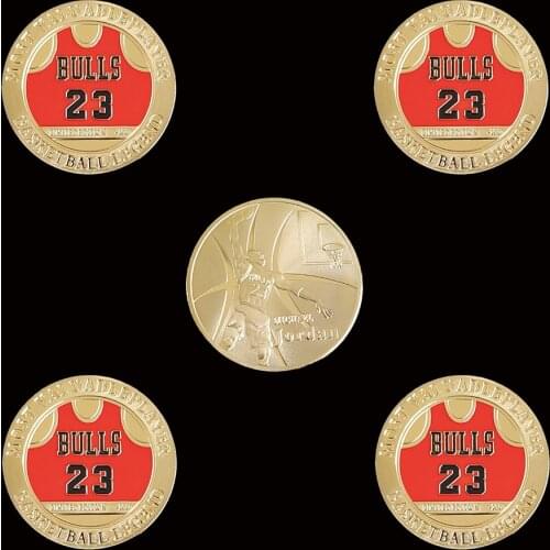 5PCS United States Michael Jordan Home Decor Gift Best Collection Gold Coin for JORDAN Fans