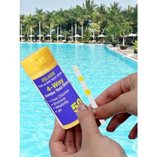 50pcs Swimming Pool PH Test Strips Chlorine Direct Pool and Spa Test Strips for Pool Water Alkalinity Hardness Testing Strips
