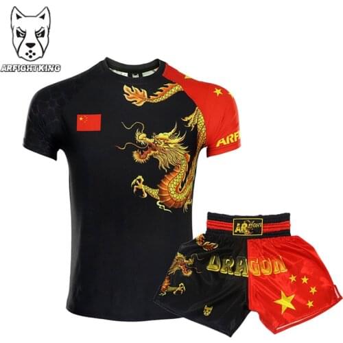 New MMA Muay Thai boxing Shorts Shirts match Sanda training breathable shorts muay thai clothing boxing BJJ boxeo